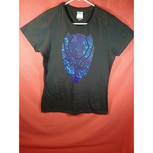 Marvel Avengers Black Panther Floral Mask T-Shirt Size Medium